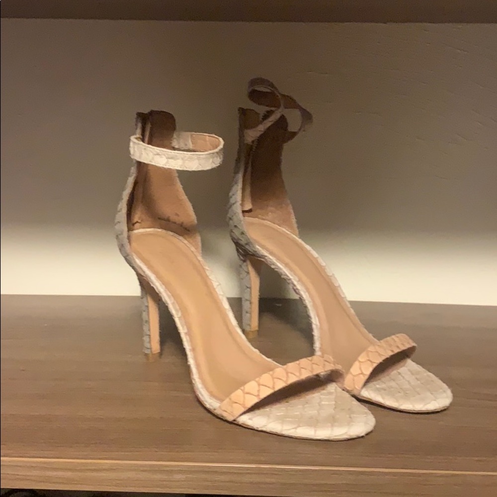 Snake skin straps heels
